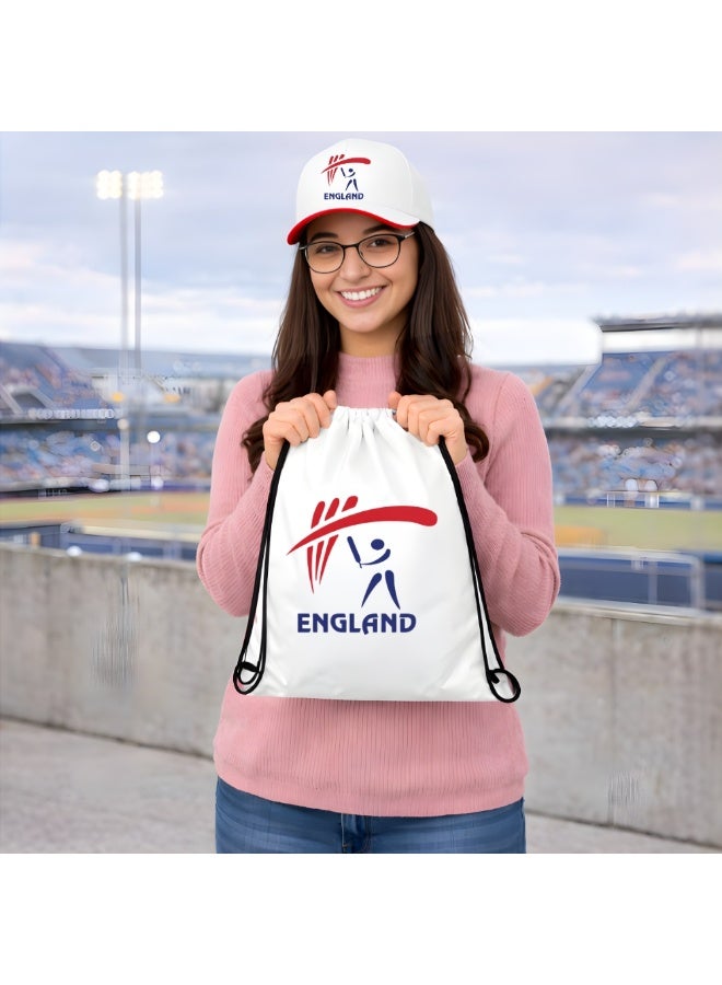 England Sports Fans Set - Pack of 3 Combo - Cap, Drawstring Bag, and Hand Flag - Ideal for Matches, Events, and Everyday Use - Perfect for Sports Fans - Image 4